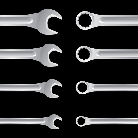 
Stainless steel spanners realistic illustrationのイラスト素材