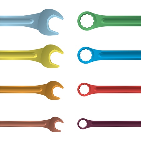 
Stainless steel color spanners realistic illustrationのイラスト素材