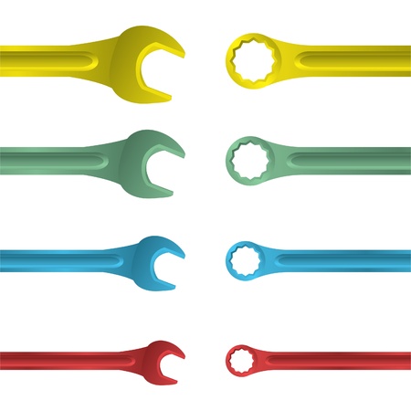 
Stainless steel color spanners realistic illustrationのイラスト素材