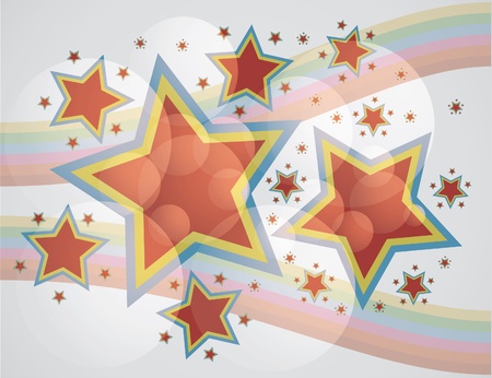 Abstract stars on rainbow stripes background - illustrationのイラスト素材
