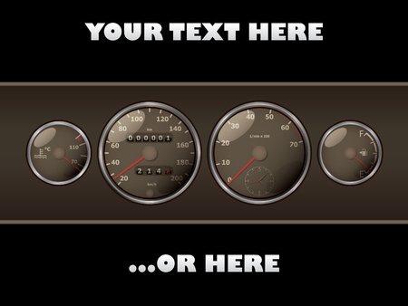   set of classic analog tachometer - realistic illustrationのイラスト素材
