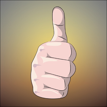 thumb up on gradient background - illustrationのイラスト素材