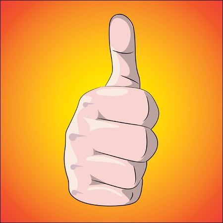 thumb up on gradient background - illustrationのイラスト素材