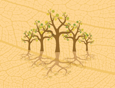 abstract trees with bubbles - illustrationのイラスト素材