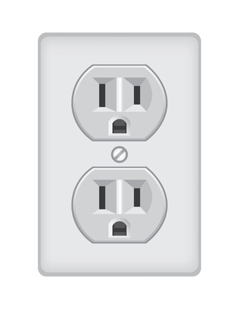 U S  electric household outlet isolated - illustrationのイラスト素材