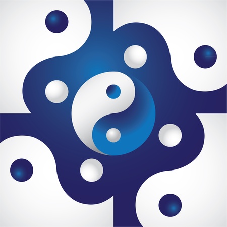 Ying yang in abstract screen - illustrationのイラスト素材