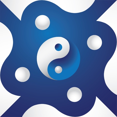 Ying yang in abstract screen - illustrationのイラスト素材