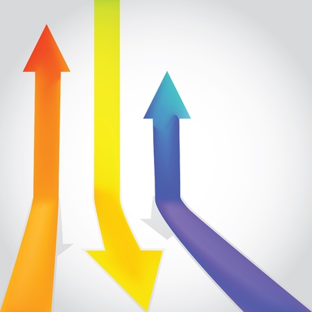 Three colour arrow going up and down - illustrationのイラスト素材
