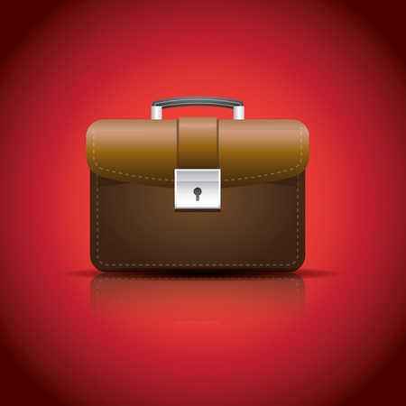 brown work bag with glass reflectionのイラスト素材