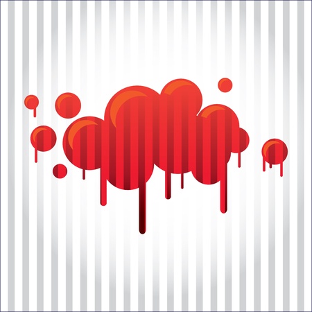 bloody spot in stripes background - illustrationのイラスト素材
