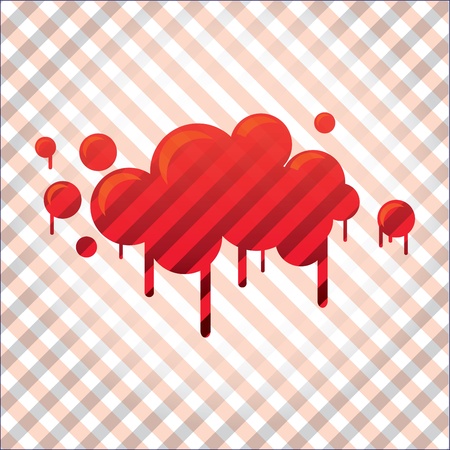 bloody spot in stripes background - illustrationのイラスト素材