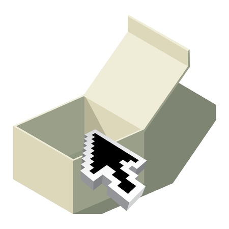 isolated paper box with shadow - illustrationのイラスト素材