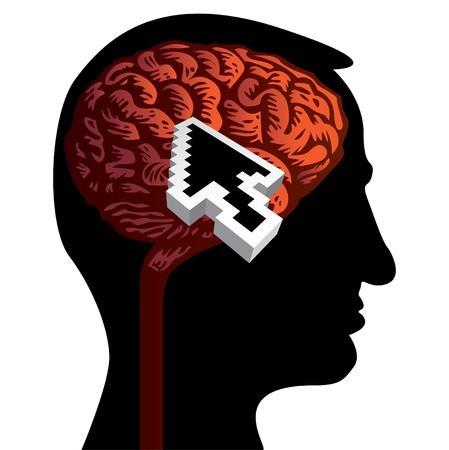 human head with brain isolated illustrationのイラスト素材