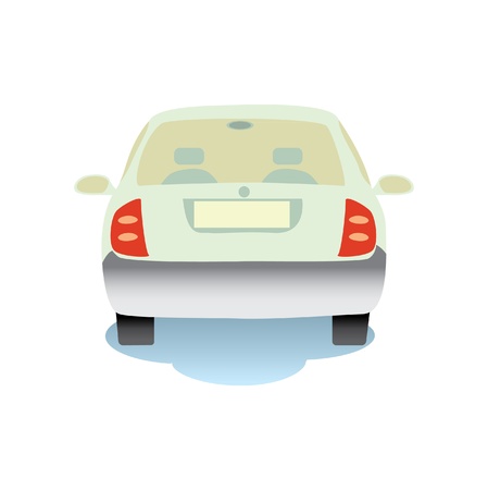 Isolated illustration of the car from the rearのイラスト素材