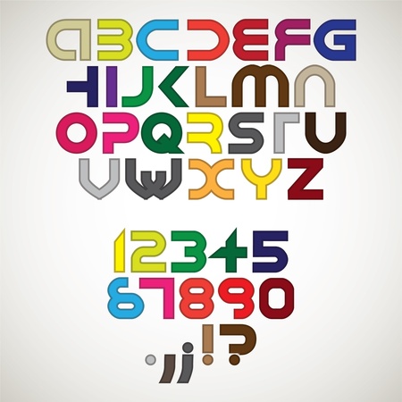 futuristic color alphabet letters - illustrationのイラスト素材