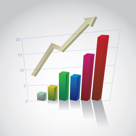 business graph with arrow - illustrationのイラスト素材