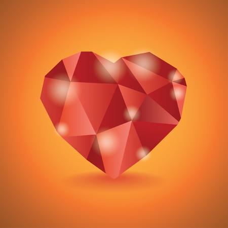 Abstract diamond heart illustration  のイラスト素材