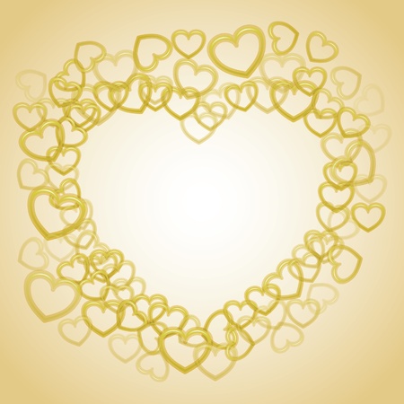 Heart from smaller outline hearts - illustrationのイラスト素材