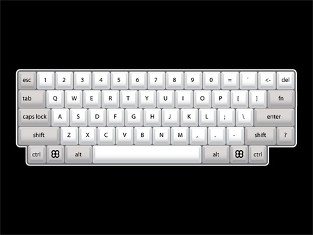 isoated computer keyboard layout - realistic illustrationのイラスト素材