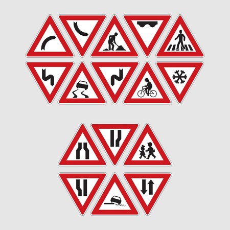 set of road signs - illustrationのイラスト素材
