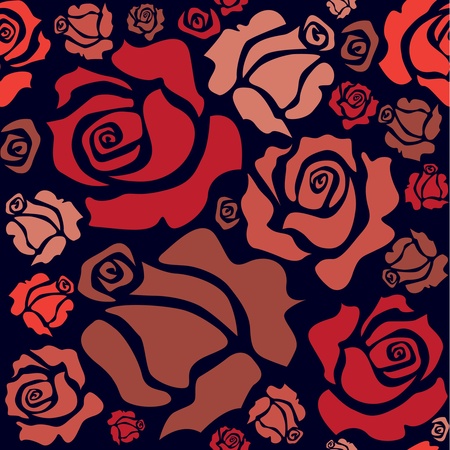 seamless pattern of red roses - illustrationのイラスト素材