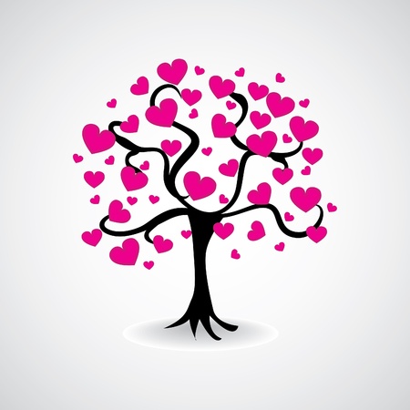 tree from heart leafs - illustrationのイラスト素材
