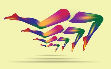 multicolor rainbow woman legs - illustrationのイラスト素材