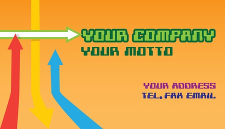 Bussiness card retro look design with 3d arrows - illustrationのイラスト素材