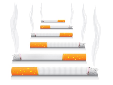 isolated smoking cigarettes - detailed realistic illustrationのイラスト素材