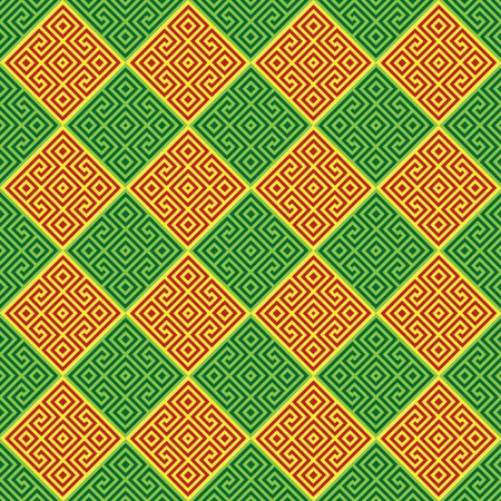 abstract seamless oriental tiles pattern - raster illustrationの写真素材
