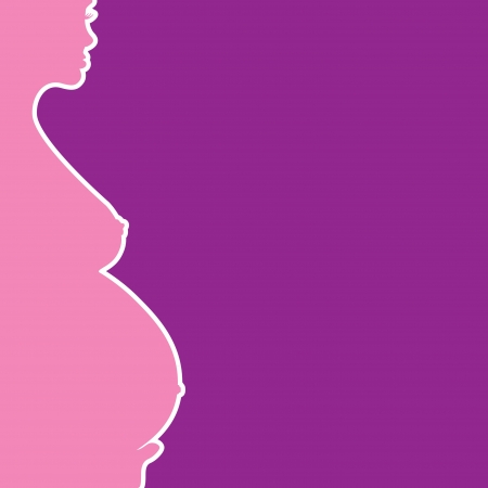 pregnant naked woman silhouette - illustrationのイラスト素材