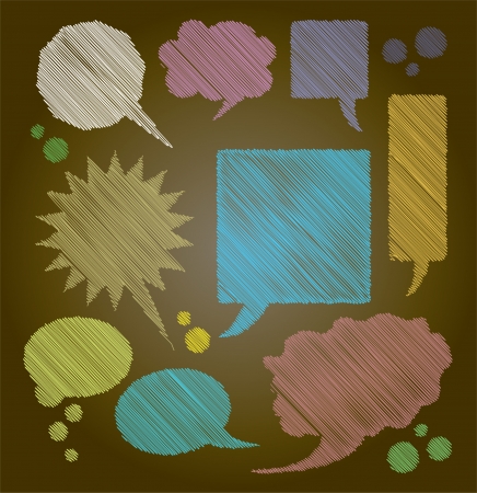 color bubbles for text on dark background - illustrationのイラスト素材