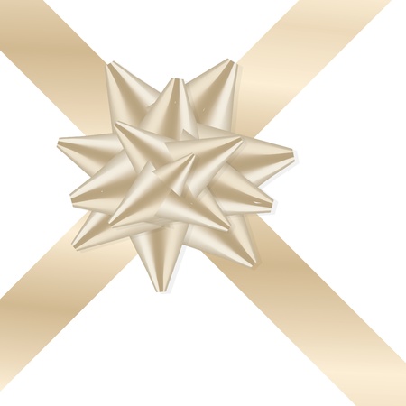 Golden ribbon on the gift box - illustrationのイラスト素材