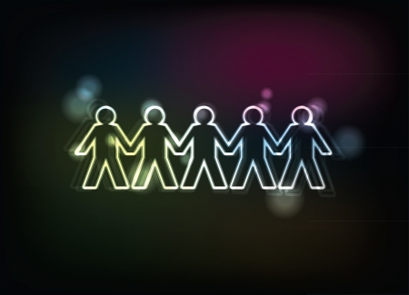 human figures in a row - illustrationのイラスト素材