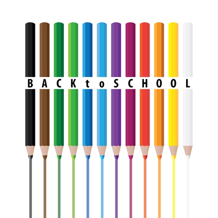 Drawing color pencils - Back to school - illustrationのイラスト素材