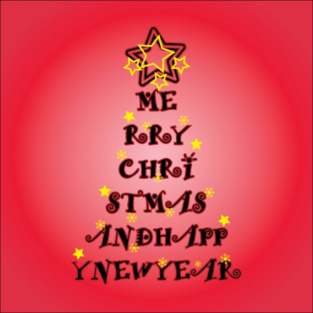 christmas tree from text - illustrationのイラスト素材