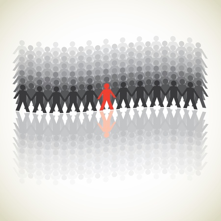 human figures in a waved row - illustrationのイラスト素材