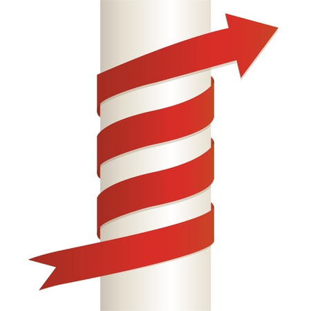 arrow wrapped around the pillar - illustrationのイラスト素材
