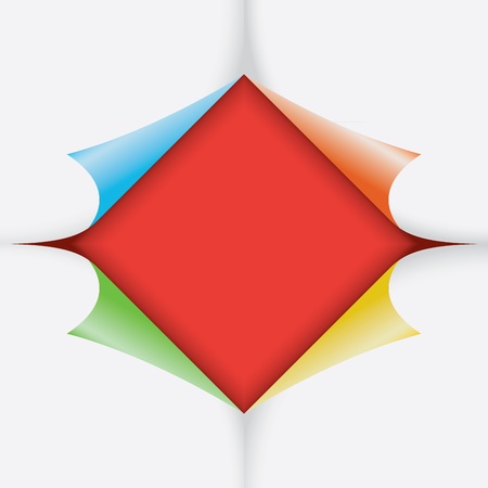 Paper stickers with bent corners, illustrationのイラスト素材