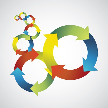 Color recycle symbols concept, background, template - illustrationのイラスト素材
