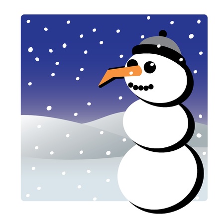 Snowman winter christmas theme illustrationのイラスト素材