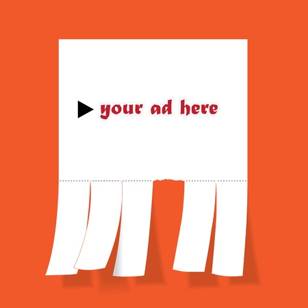 Blank advertisement with cut slips - illustrationのイラスト素材