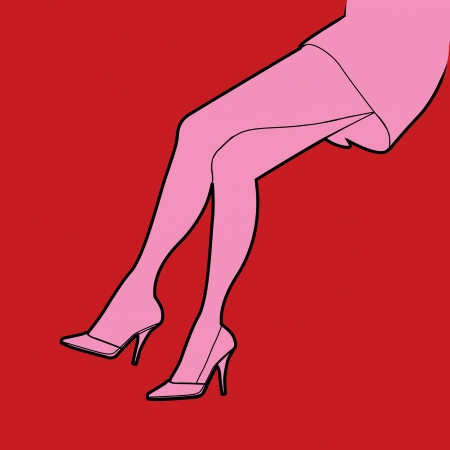 outline hot woman legs, illustrationのイラスト素材