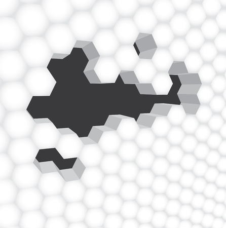 3d honeycomb with honey, background illustration