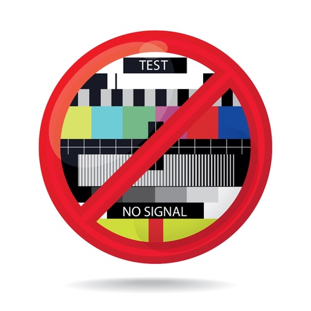 No signal sign, abstract illustrationのイラスト素材