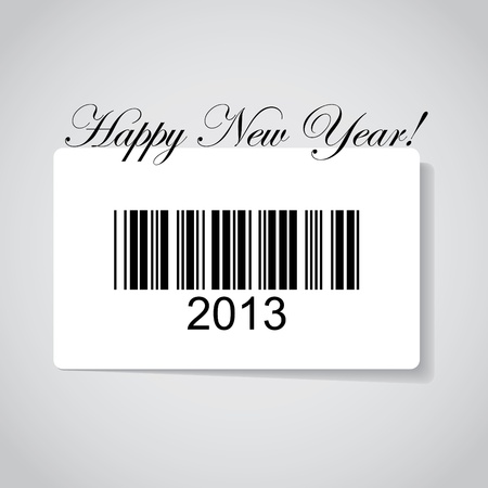 Happy new year 2013 in barcode - illustrationのイラスト素材