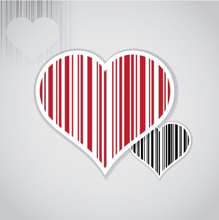 Barcode image with heart symbol - illustrationのイラスト素材