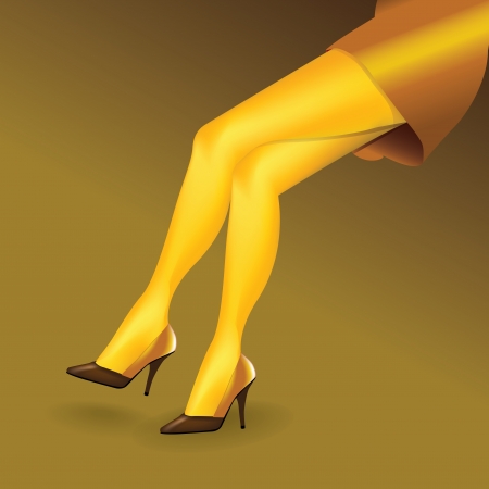 hot golden woman legs - illustrationのイラスト素材