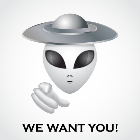 We want you, alien recruitment poster - illustrationのイラスト素材