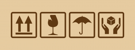 fragile symbol on cardboard - illustrationのイラスト素材